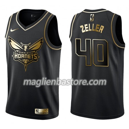 Maglia NBA Charlotte Hornets Cody Zeller 40 Nike Nero Golden Edition Swingman - Uomo